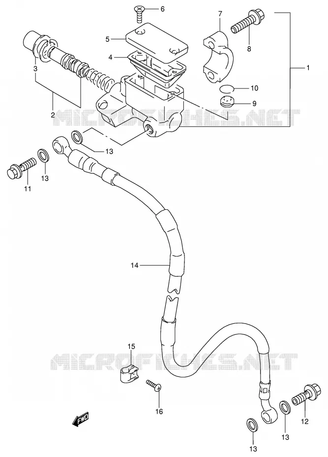 MAITRE CYLINDRE AVANT Suzuki MOTO 350 DR 1998  DR350W(E1)