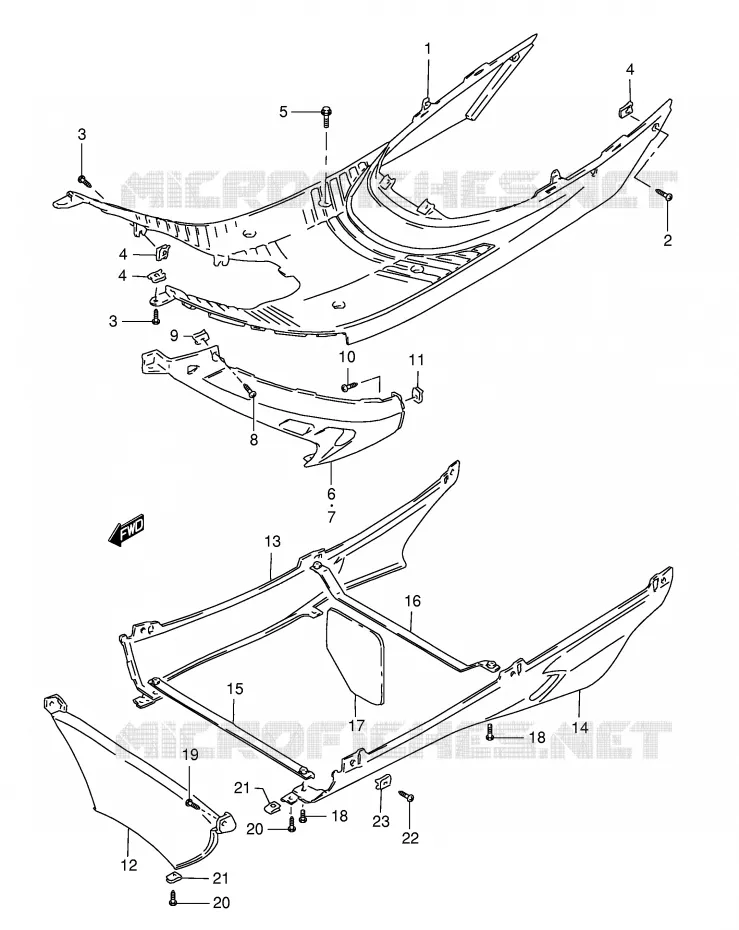 MARCHE PIEDS Suzuki SCOOTER 50 AE 1999  AE50RX(E28)