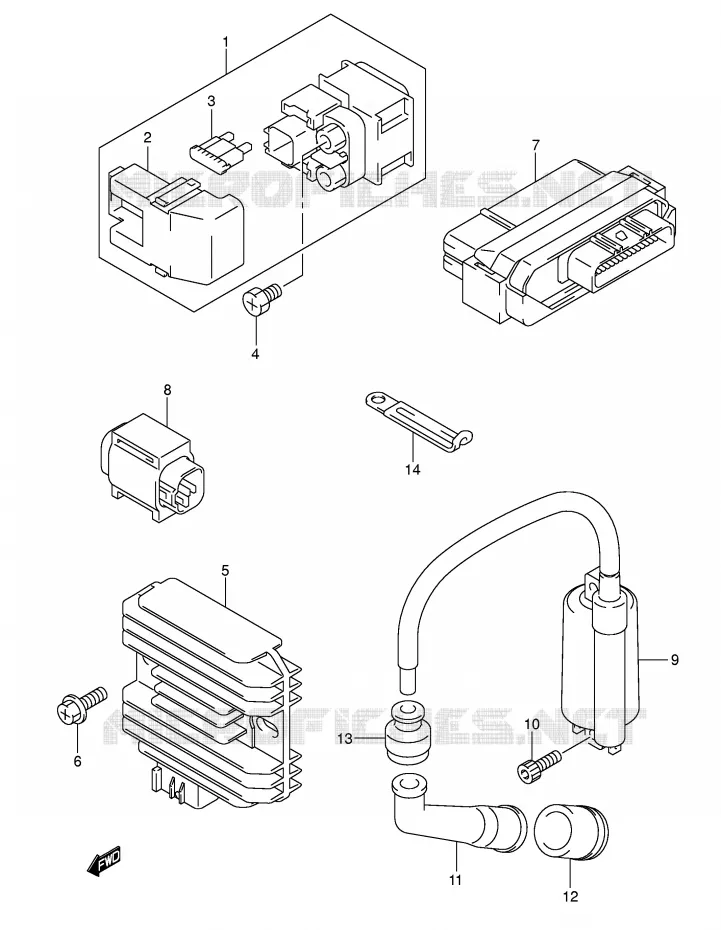 PARTIE ELECTRIQUE (MODELE K5/K6) Suzuki SCOOTER 250 BURGMAN 2004  AN250K4(E2)