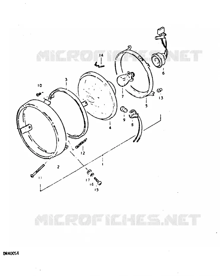 PHARE (E2) Suzuki MOTO 400 DR 1981  DR400SX(T/X)