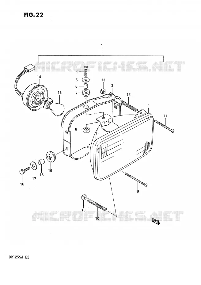 PHARE (E24) Suzuki MOTO 125 DR 1985  DR125SF(E2)