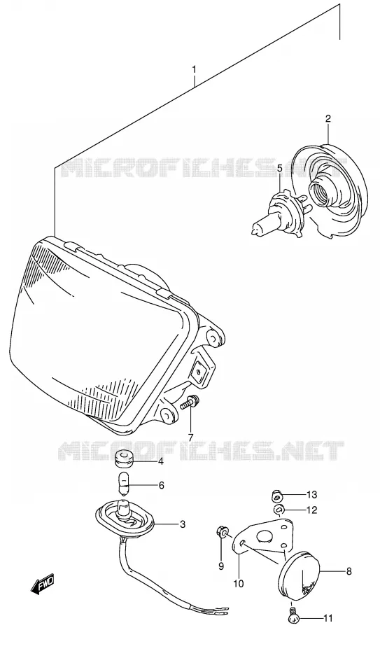 PHARE (MODELE S/T) Suzuki MOTO 650 DR 1994  DR650RSER(E4)