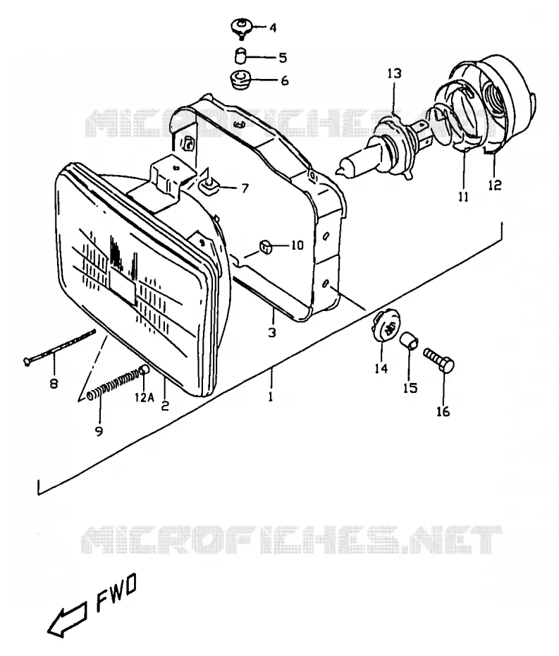 PHARE (MODELE W/X E24) Suzuki MOTO 350 DR 1999  DR350X(V/W/X)