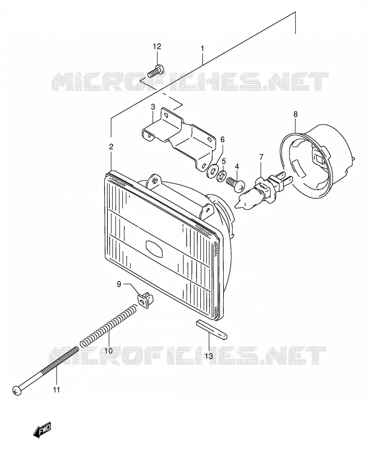 PHARE Suzuki MOTO 350 DR 1990  DR350L(E1)