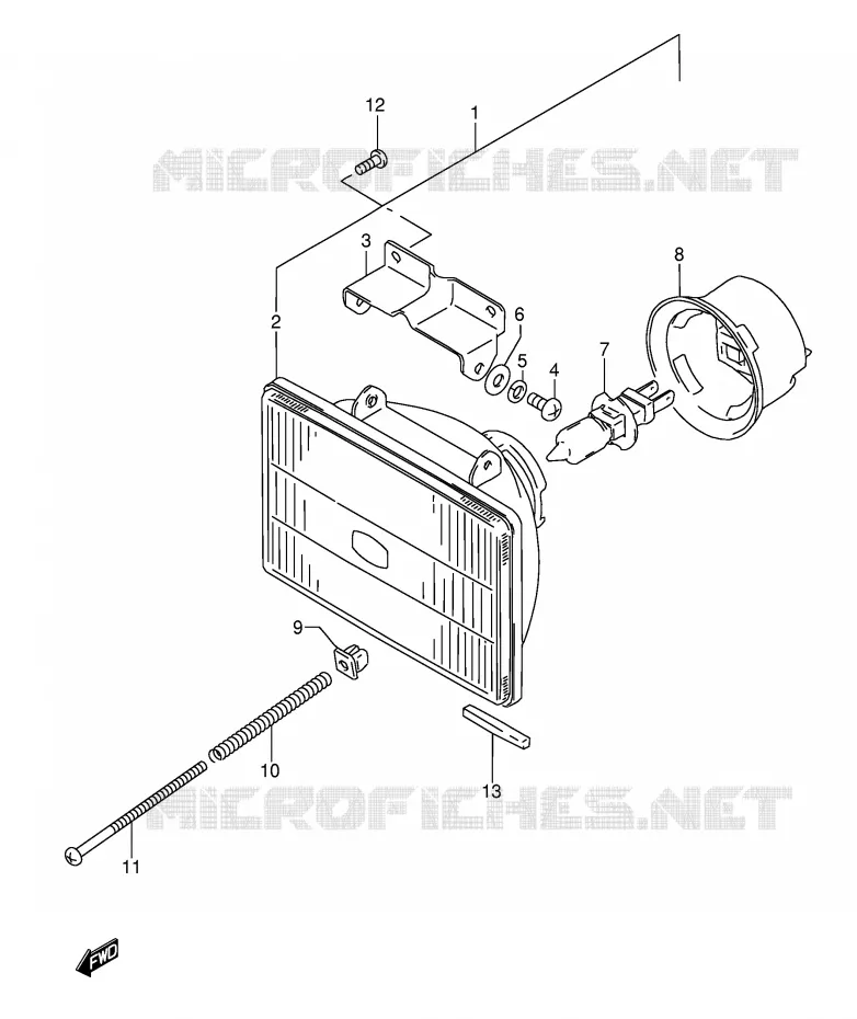 PHARE Suzuki MOTO 350 DR 1993  DR350P(E3)