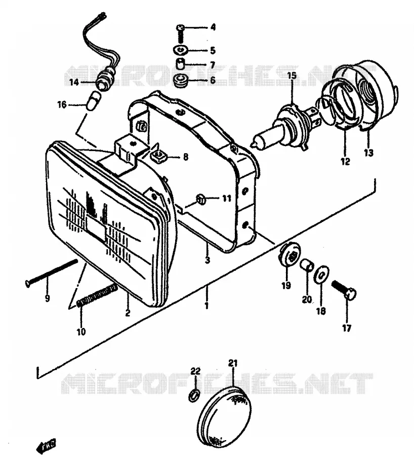 PHARE Suzuki MOTO 600 DR 1986  DR600SG(E2)