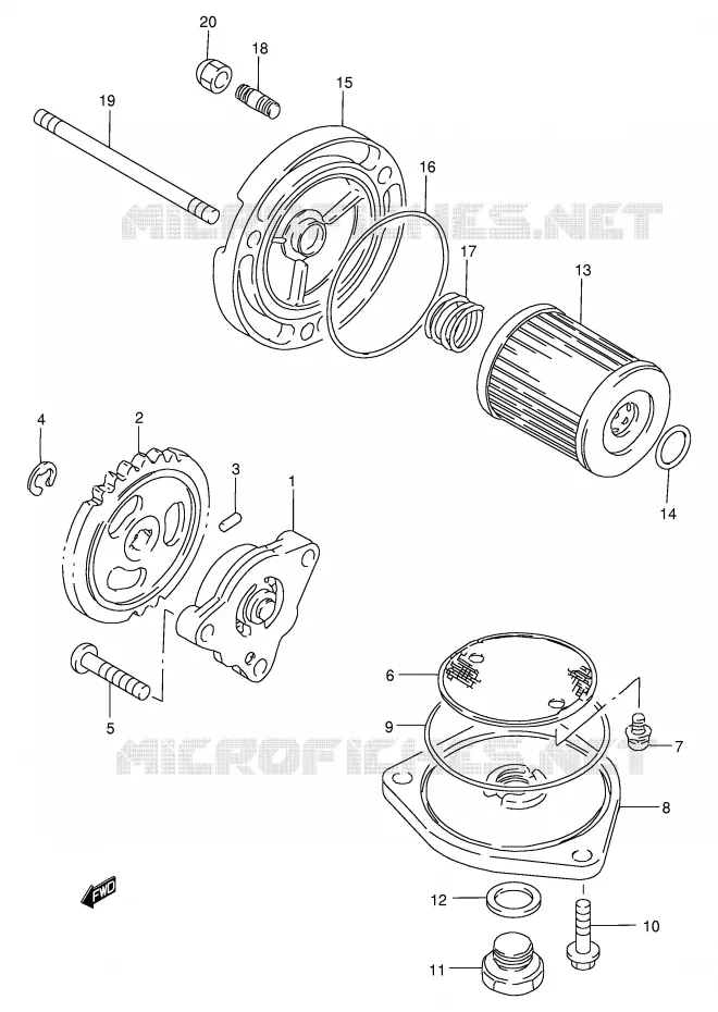 POMPE A HUILE Suzuki MOTO 200 DF 1997  DF200EV
