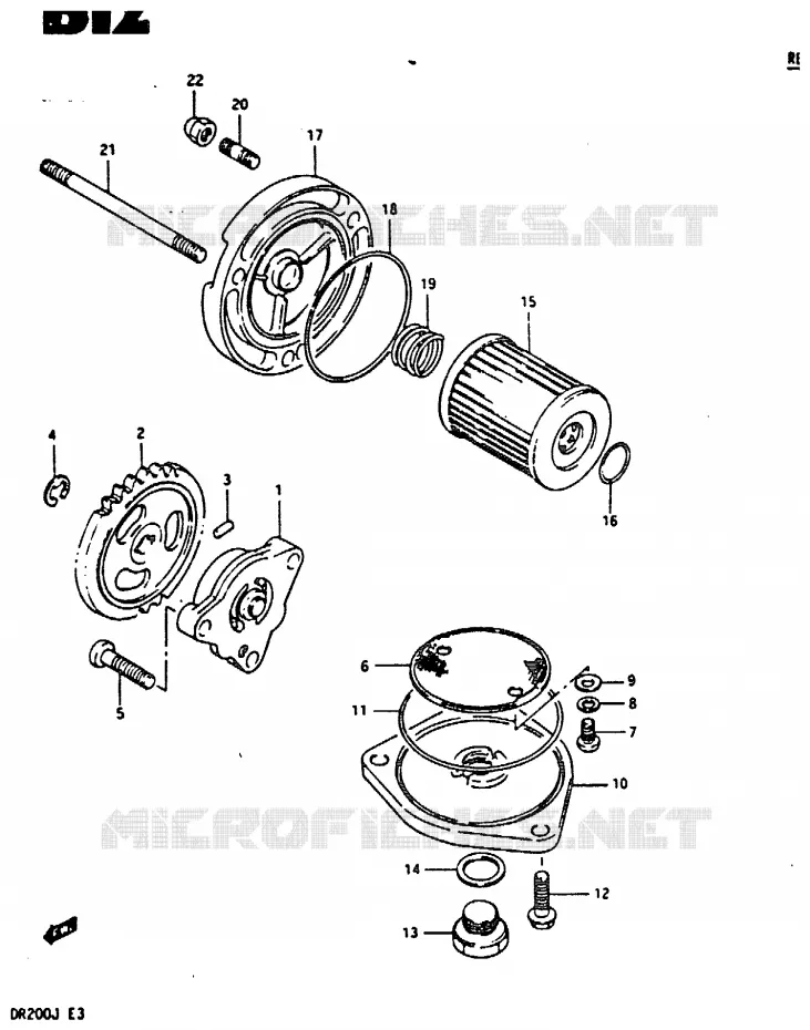 POMPE A HUILE Suzuki MOTO 200 DR 1987  DR200H(G/H/J)