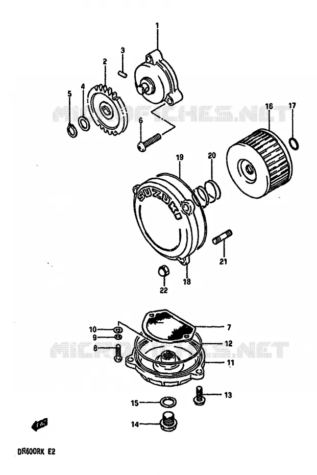POMPE A HUILE Suzuki MOTO 600 DR 1987  DR600RH(E2)
