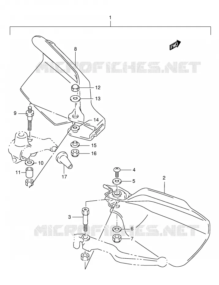 PROTEGES MAINS (OPTION)(MODELE R/S/T/V/W) Suzuki MOTO 125 DR 1997  DR125SEUV(E4)