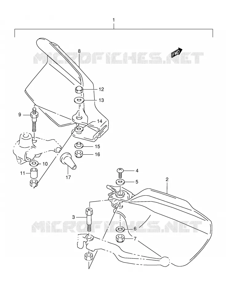 PROTEGES MAINS (OPTION)(MODELE X/Y) Suzuki MOTO 125 DR 1994  DR125SER(E4)