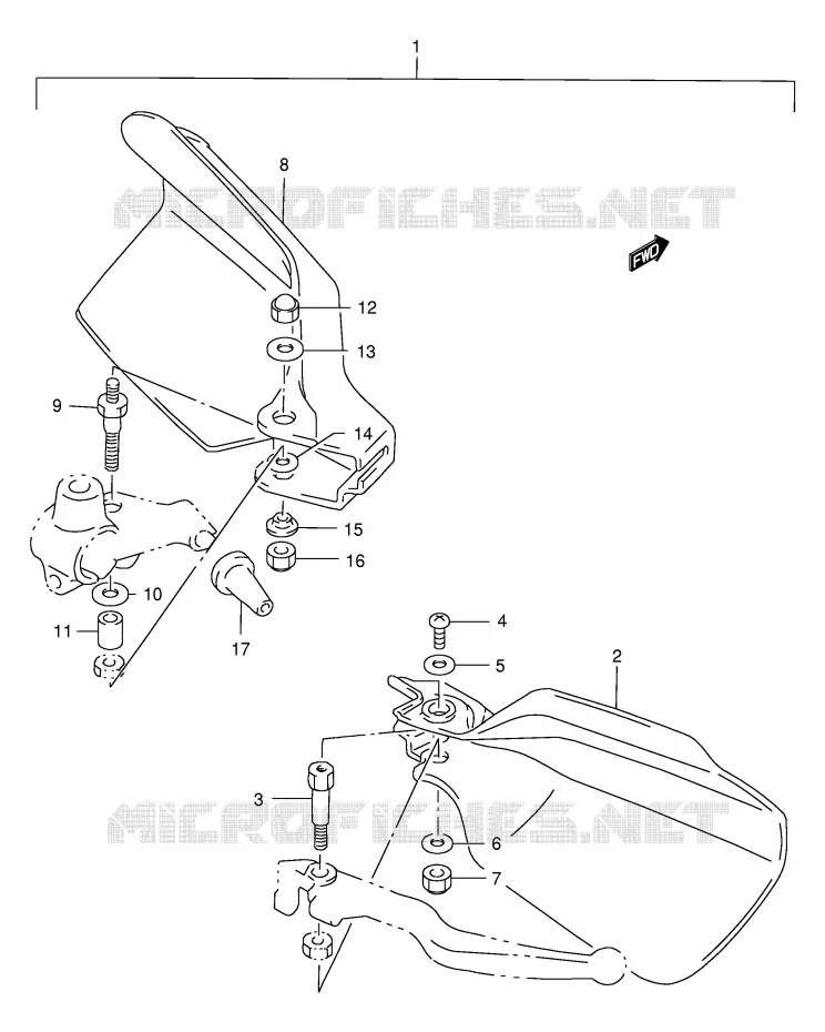 PROTEGES MAINS (OPTIONNEL) Suzuki MOTO 200 DR 1998  DR200SEW(E24)