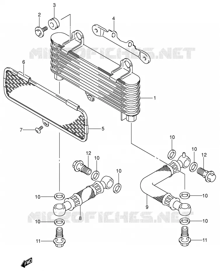 RADIATEUR D'HUILE Suzuki MOTO 1000 V-STROM 2003  DL1000K3(E2)