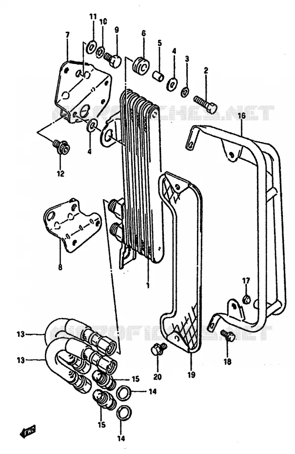 RADIATEUR D'HUILE Suzuki MOTO 600 DR 1985  DR600SUF(E2)