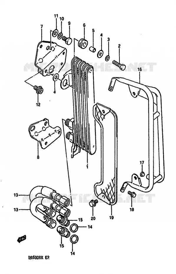 RADIATEUR D'HUILE Suzuki MOTO 600 DR 1987  DR600RH(E2)