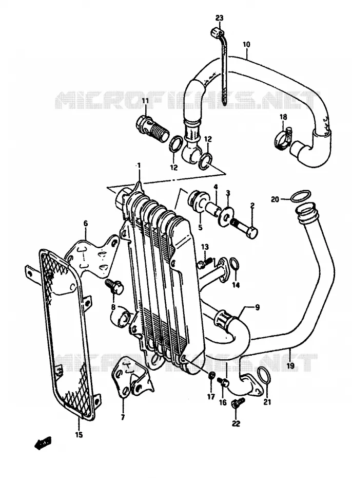 RADIATEUR D'HUILE Suzuki MOTO 650 DR 1990  DR650RSL(L/M)