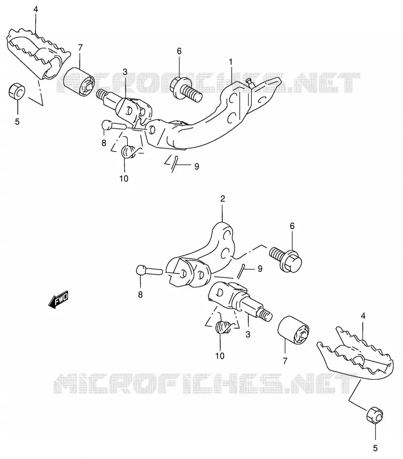 REPOSE PIED (MODELE K2/K3/K4/K5 E24) Suzuki MOTO 200 DR 2001  DR200SEK1(E24)