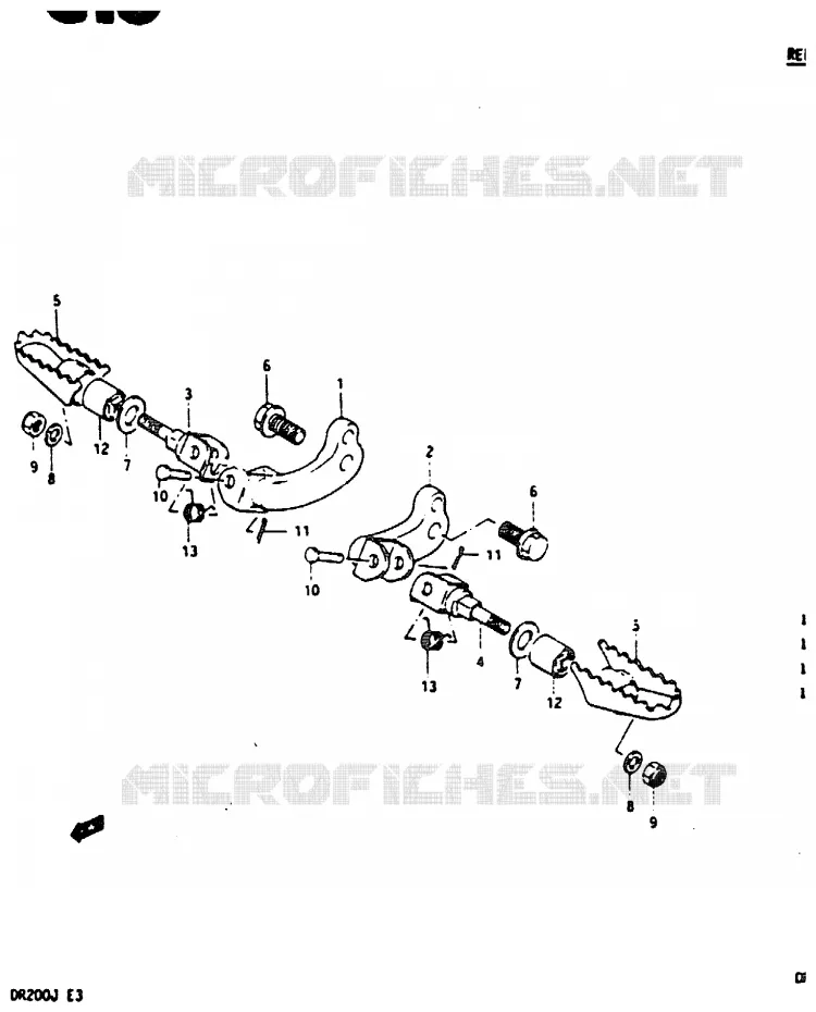REPOSE PIED Suzuki MOTO 200 DR 1987  DR200H(G/H/J)