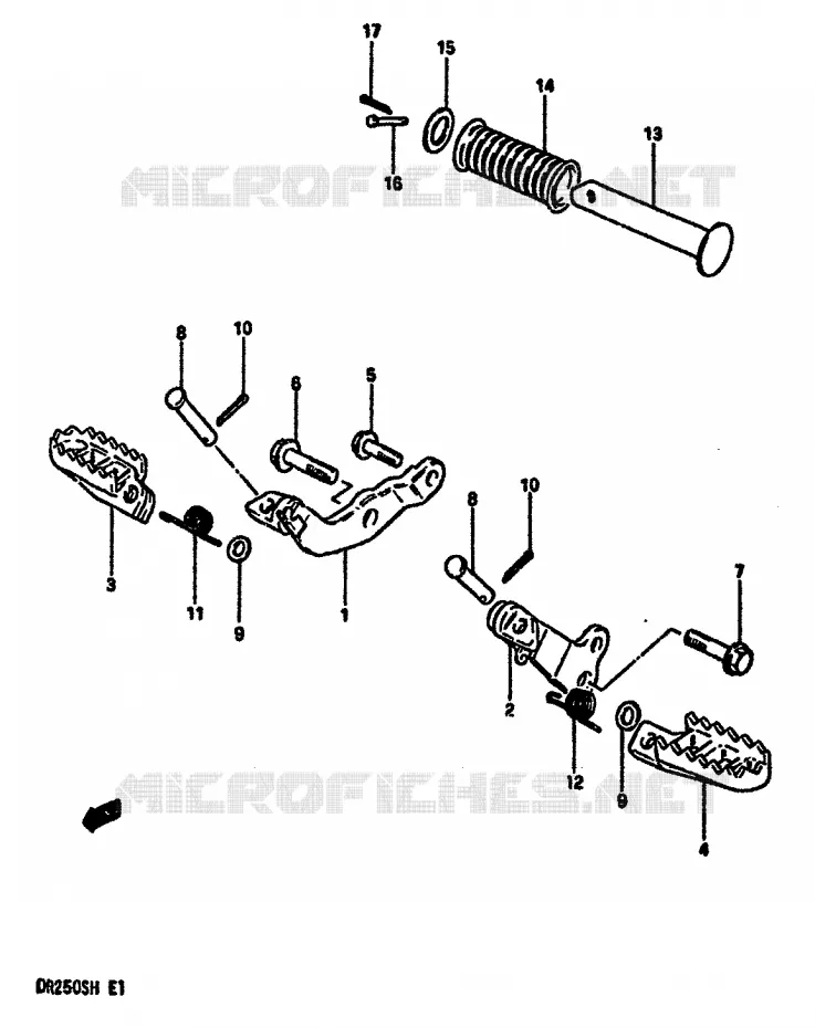 REPOSE PIED Suzuki MOTO 250 DR 1986  DR250SG(E/F/G/H)