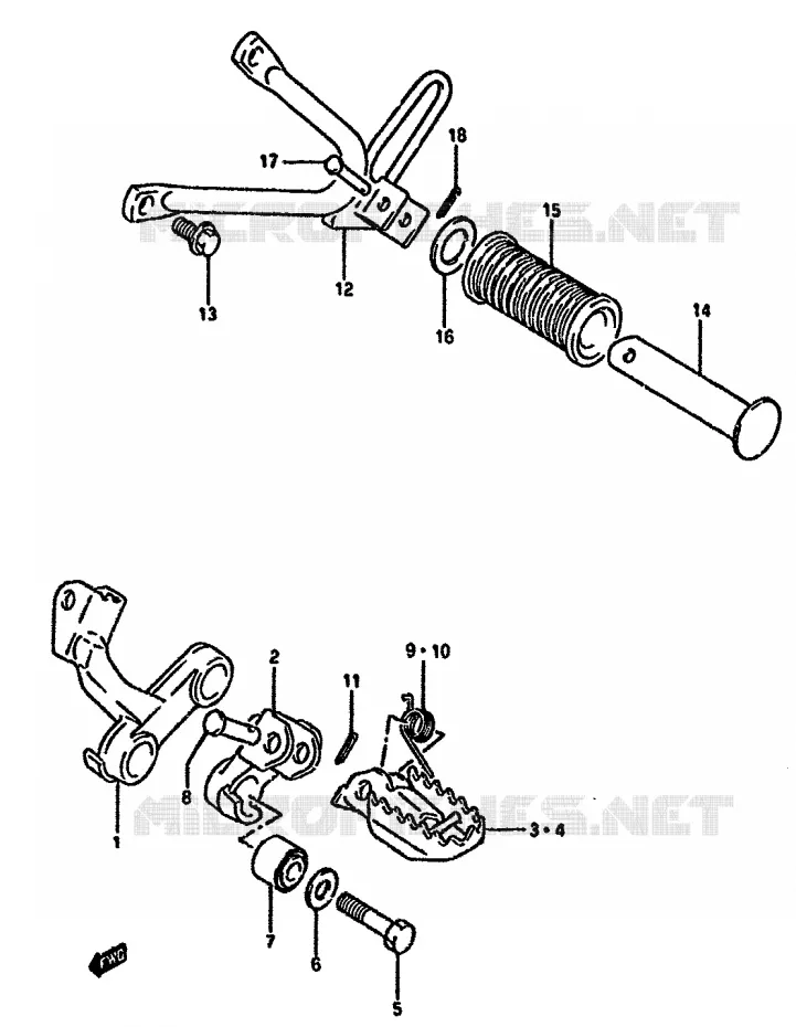 REPOSE PIED Suzuki MOTO 350 DR 1990  DR350SL(L/M/N/P/R)