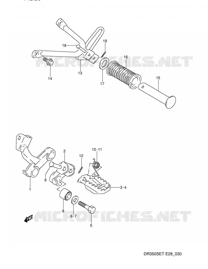 REPOSE PIED Suzuki MOTO 350 DR 1992  DR350SN(E28)