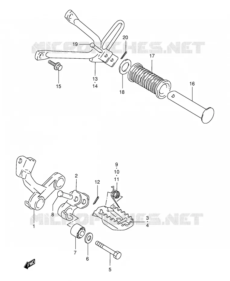 REPOSE PIED Suzuki MOTO 350 DR 1998  DR350SEW(E2)