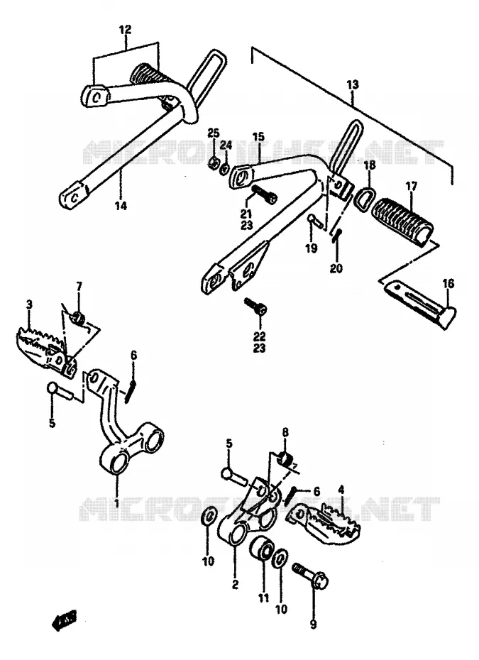 REPOSE PIED Suzuki MOTO 600 DR 1988  DR600SUJ(E2)