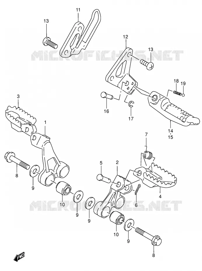 REPOSE PIED Suzuki MOTO 650 DR 2001  DR650SEK1(E3/E28)