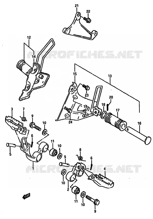 REPOSE PIED Suzuki MOTO 750 DR 1988  DR750SUJ(J/K)