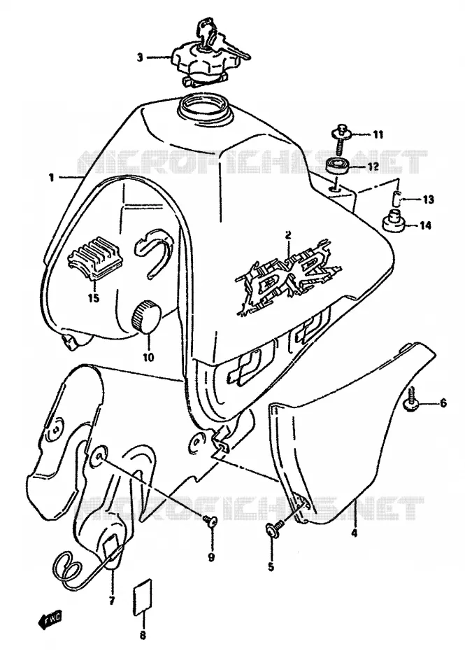 RESERVOIR D'ESSENCE (DR350SHR) Suzuki MOTO 350 DR 1993  DR350SUP(L/M/N/P/R)