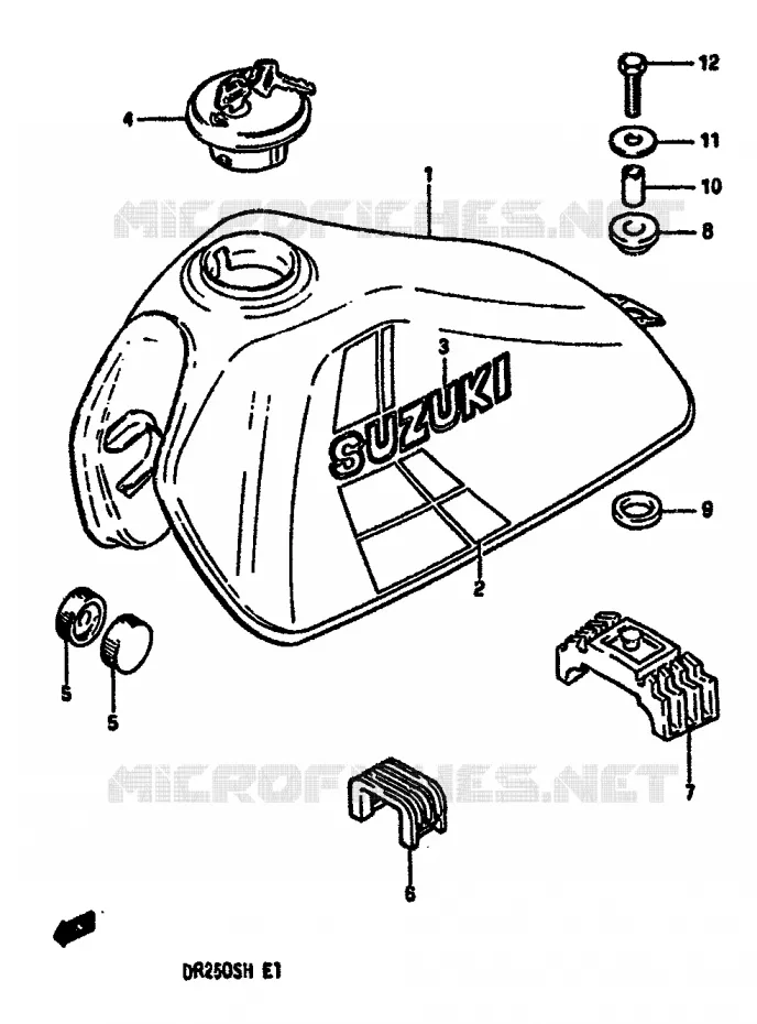 RESERVOIR D'ESSENCE (MODELE E) Suzuki MOTO 250 DR 1985  DR250SF(E/F/G/H)
