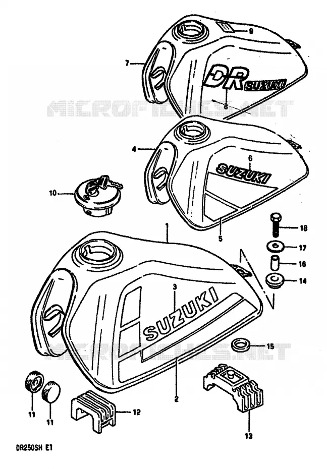 RESERVOIR D'ESSENCE (MODELE F/G/H) Suzuki MOTO 250 DR 1986  DR250SG(E/F/G/H)