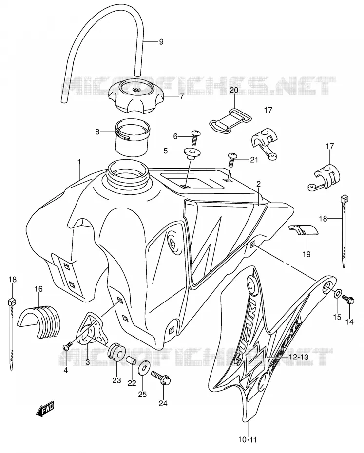 RESERVOIR D'ESSENCE (MODELE K4) Suzuki MOTO 125 DR-Z 2007  DR-Z125LK7(E3/E28)