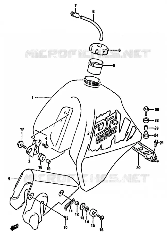 RESERVOIR D'ESSENCE (MODELE M E24) Suzuki MOTO 350 DR 1993  DR350SHP(L/M/N/P/R)