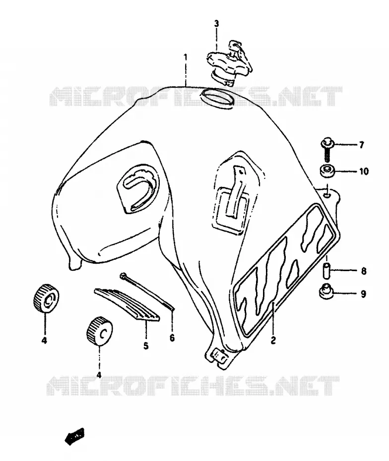 RESERVOIR D'ESSENCE (MODELE M) Suzuki MOTO 650 DR 1990  DR650SL(L/M)
