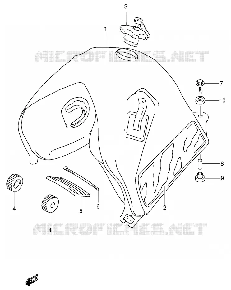RESERVOIR D'ESSENCE (MODELE M) Suzuki MOTO 650 DR 1995  DR650RSES(E4)