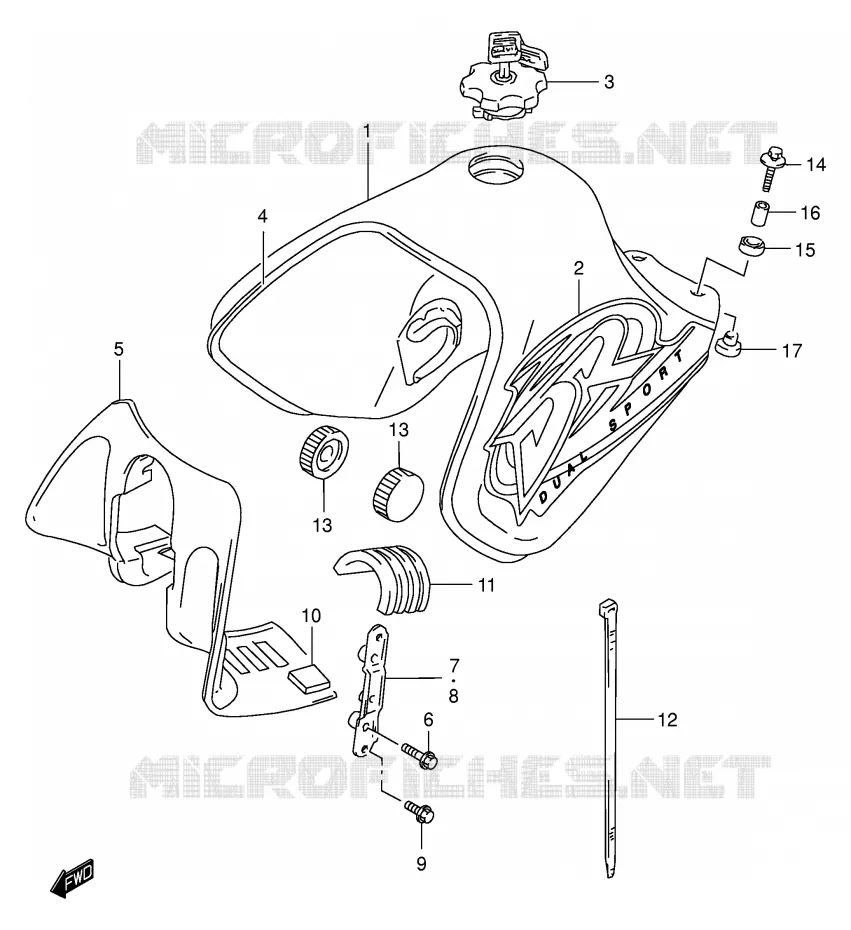 RESERVOIR D'ESSENCE (MODELE Y) Suzuki MOTO 650 DR 1996  DR650SET(E4)