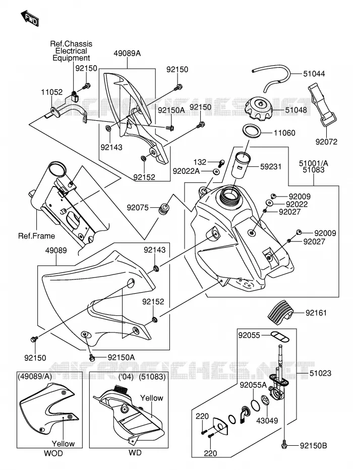 RESERVOIR D'ESSENCE Suzuki MOTO 110 DR-Z 2005  DR-Z110K5(E24)