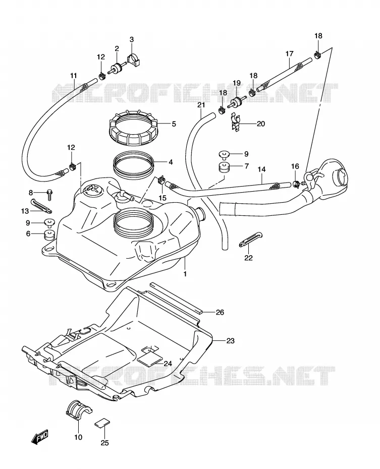 RESERVOIR D'ESSENCE Suzuki SCOOTER 650 BURGMAN 2004  AN650K4(E2)