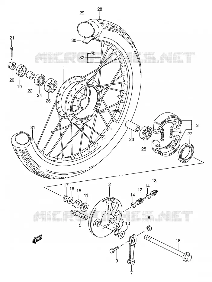ROUE AVANT Suzuki MOTO 100 AP 1994  AX100R(E94)