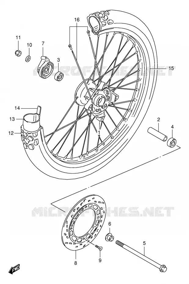 ROUE AVANT Suzuki MOTO 125 DF 1999  DF125EX(E4)