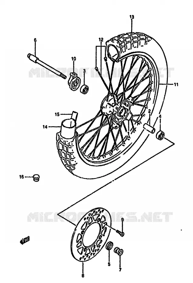 ROUE AVANT Suzuki MOTO 350 DR 1990  DR350SL(L/M/N/P/R)