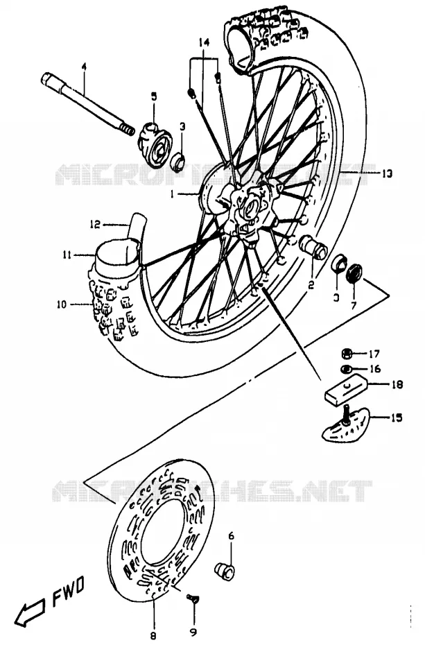 ROUE AVANT Suzuki MOTO 350 DR 1999  DR350X(V/W/X)