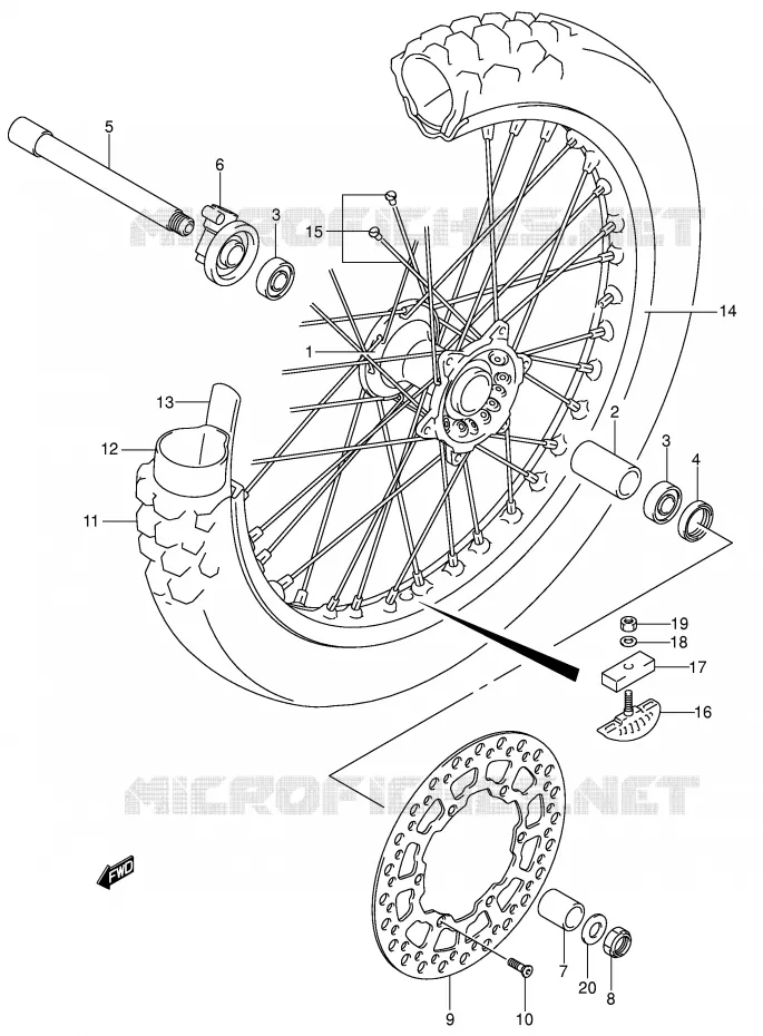 ROUE AVANT Suzuki MOTO 400 DR-Z 2004  DR-Z400EK4(E1)