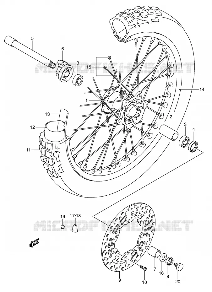 ROUE AVANT Suzuki MOTO 400 DR-Z 2005  DR-Z400SK5(E2)