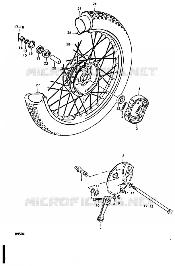 ROUE AVANT Suzuki MOTO 50 RM 1978  RM50C(C/N/T/X)