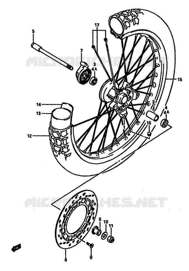 ROUE AVANT Suzuki MOTO 600 DR 1986  DR600SUG(E2)