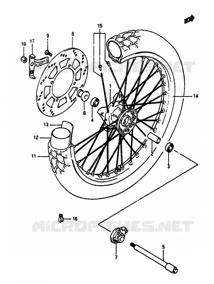 ROUE AVANT Suzuki MOTO 650 DR 1991  DR650RSUM(L/M)
