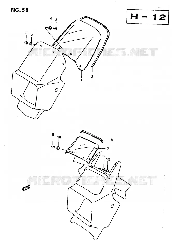 SAUT DE VENT (DR500RG/RH) Suzuki MOTO 500 DR 1987  DR500RH(G/H/J)