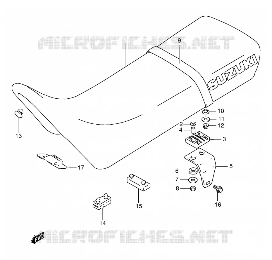 SELLE (MODELE R/S/T/V) Suzuki MOTO 125 DR 1996  DR125SET(E4)